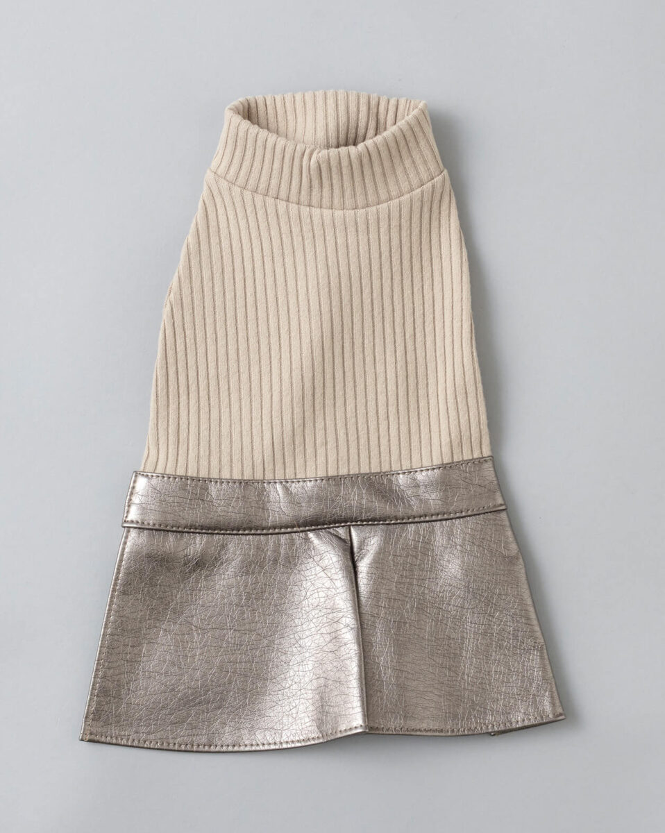 モカリブ×メタリックスカートドレス